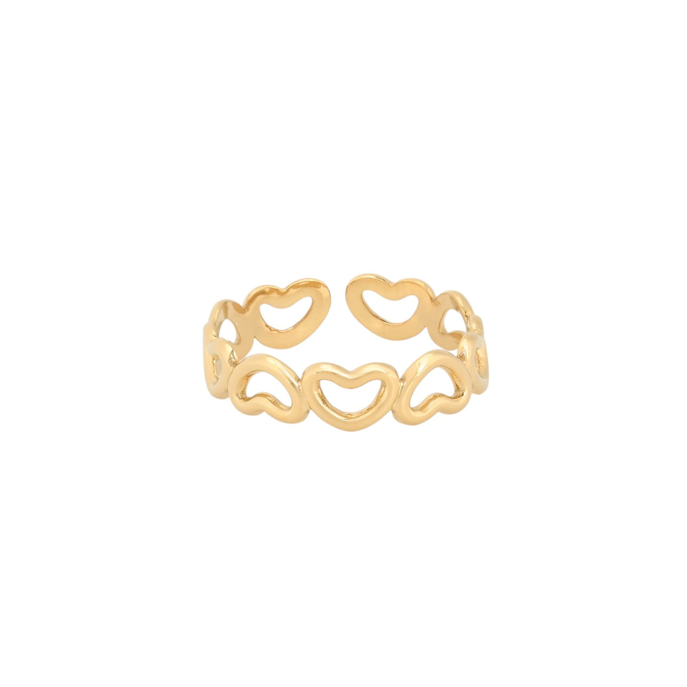 Anello regolabile acciaio cuori