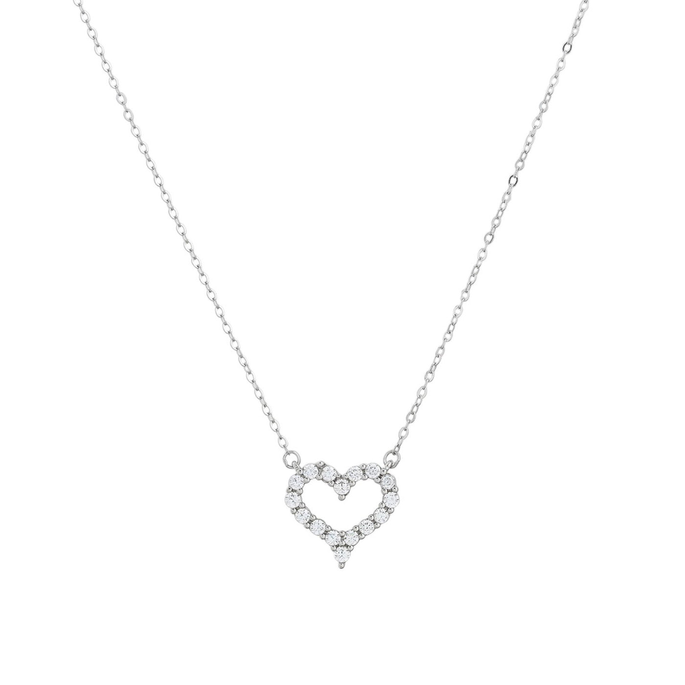 Collana con cuore e zirconi luminosa - S925