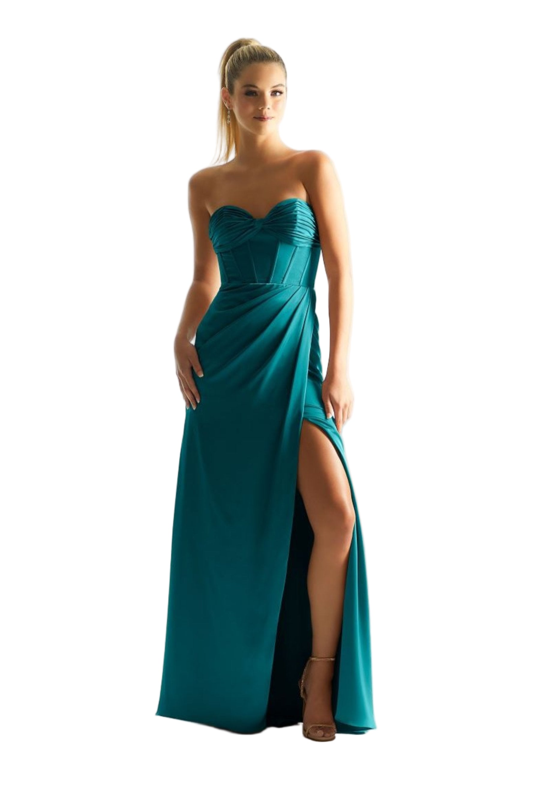 Luxury Satin Corset and Bustier Prom Dress