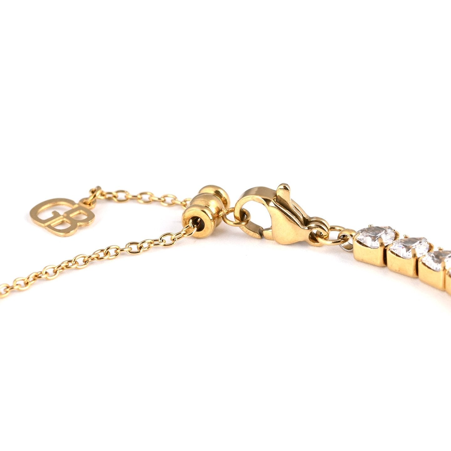 Bracciale rivière in acciaio cuori