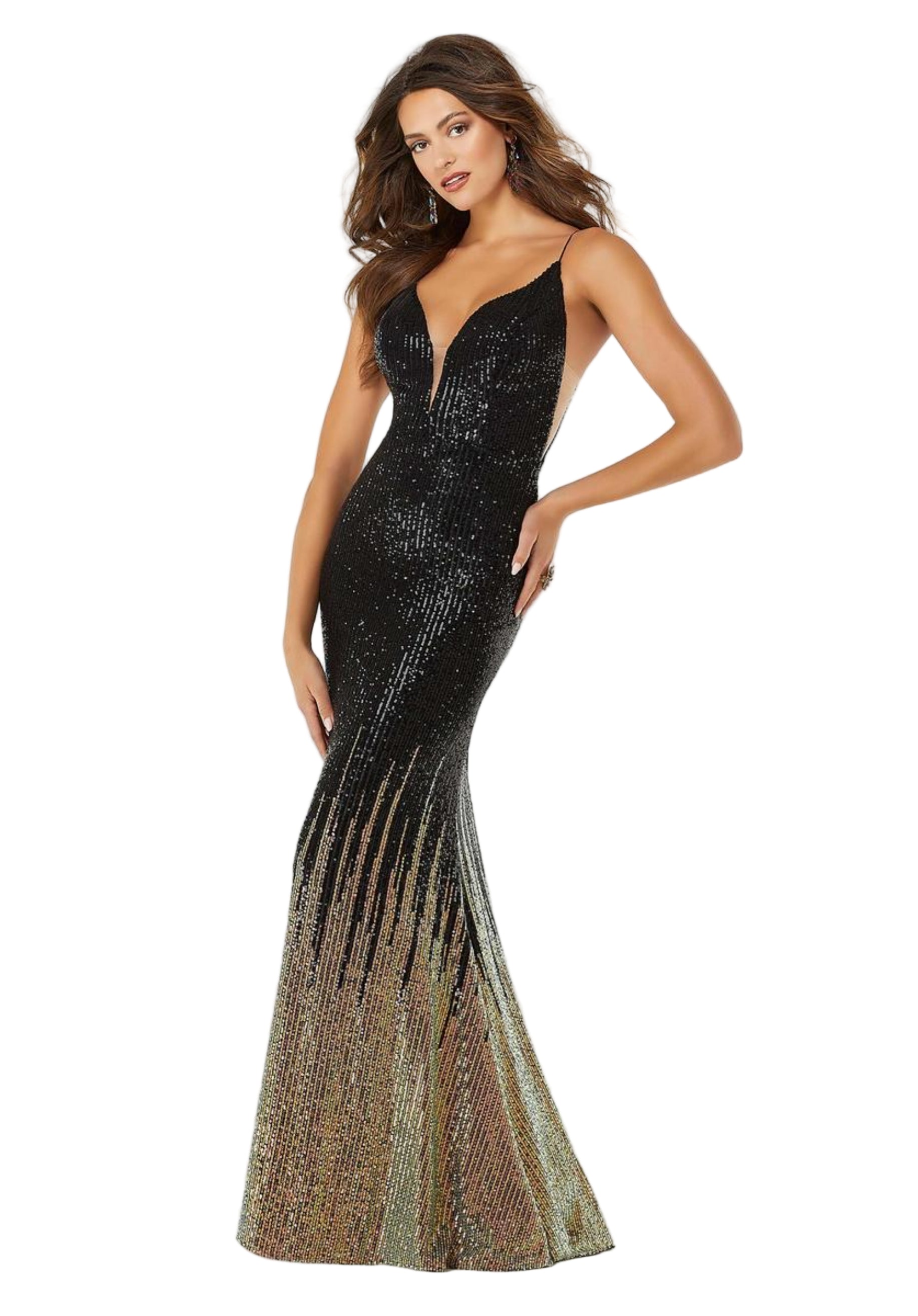 Chiffon Corset Prom Dress with Detachable Sleeves