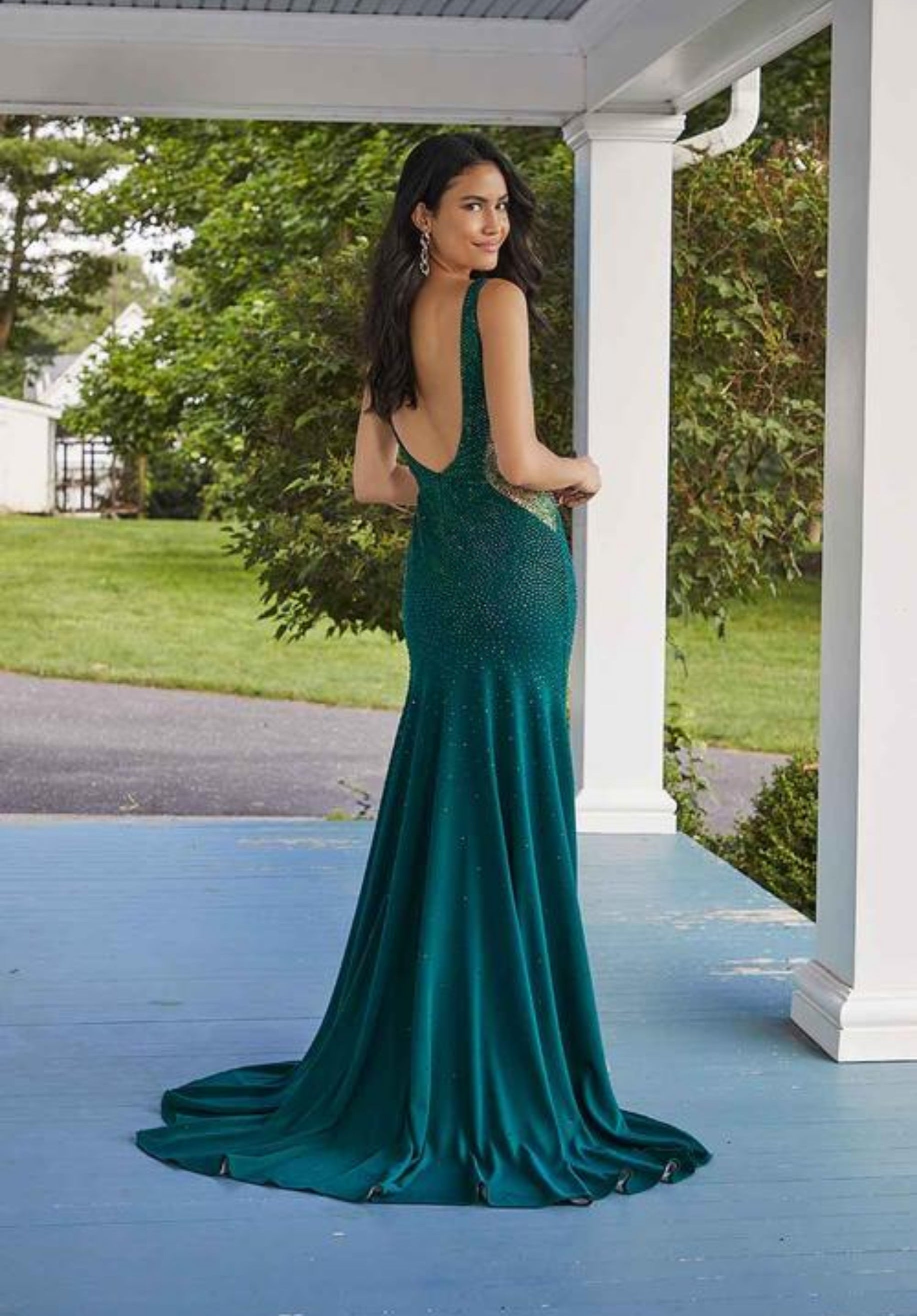 Chiffon Corset Prom Dress with Detachable Sleeves