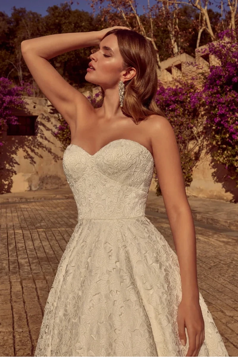 open lace back dress Princess Tulle Wedding Dress with Sweetheart Neckline