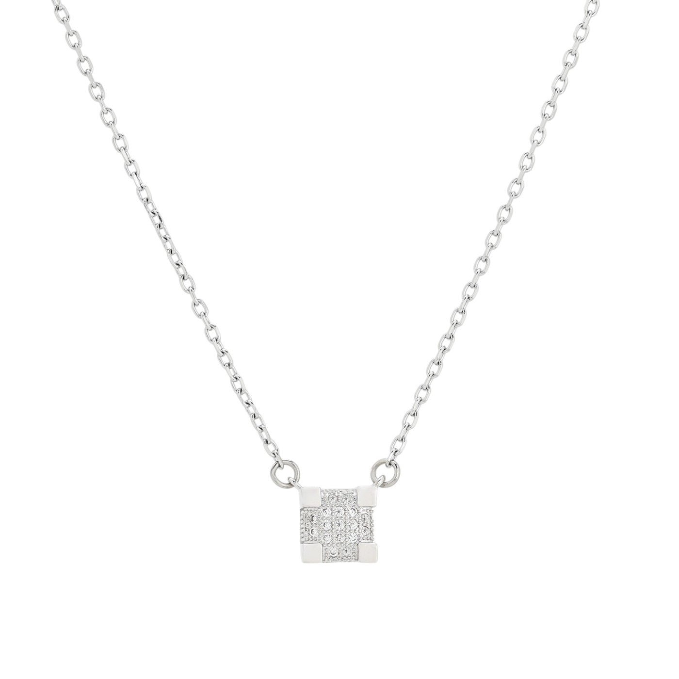 Collana BeLove quadrati e zirconi - Placcato in oro