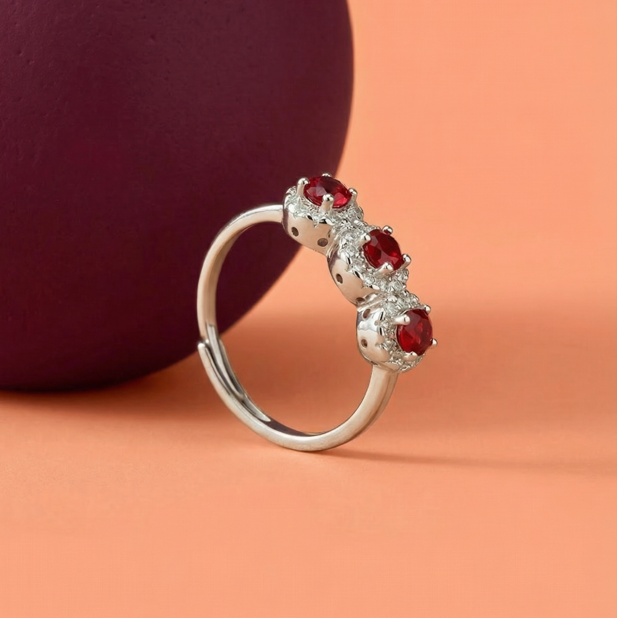 Anello Trilogy Ruby - Argento 925