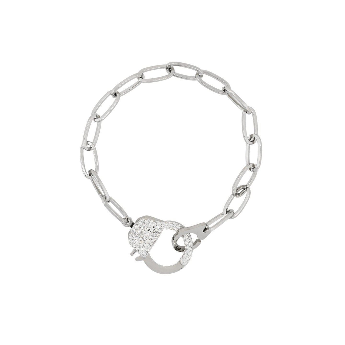 Bracciale link con manetta - Acciaio Inossidabile