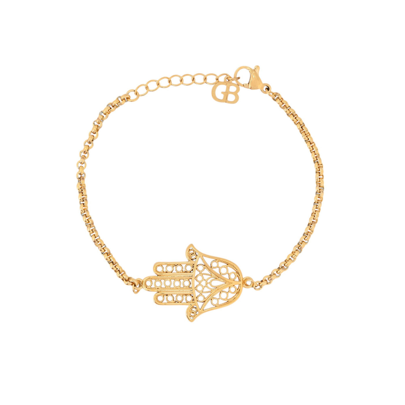 Bracciale con mano di fatima - Placcato in oro