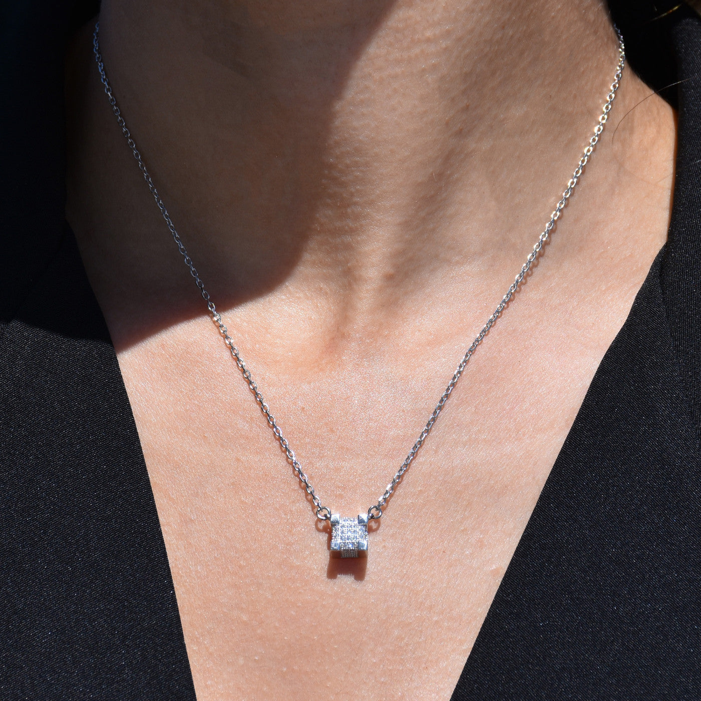 Collana BeLove quadrati e zirconi - Placcato in oro