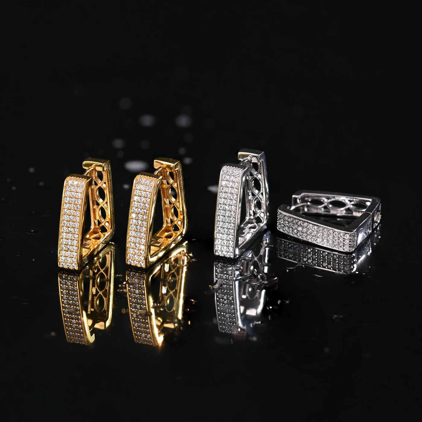 Orecchini BeLove quadrati con brillanti - Placcato in oro