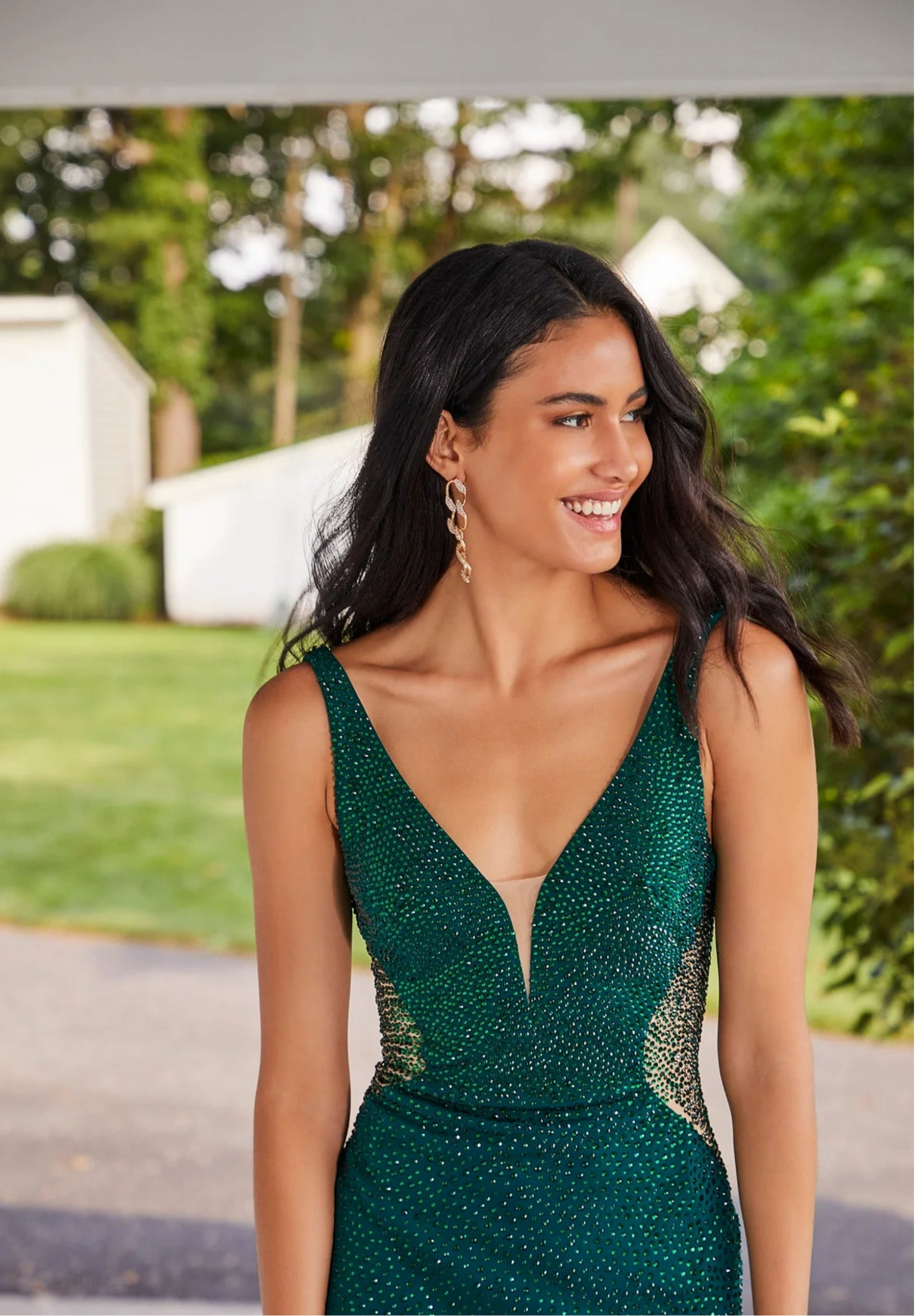 Chiffon Corset Prom Dress with Detachable Sleeves