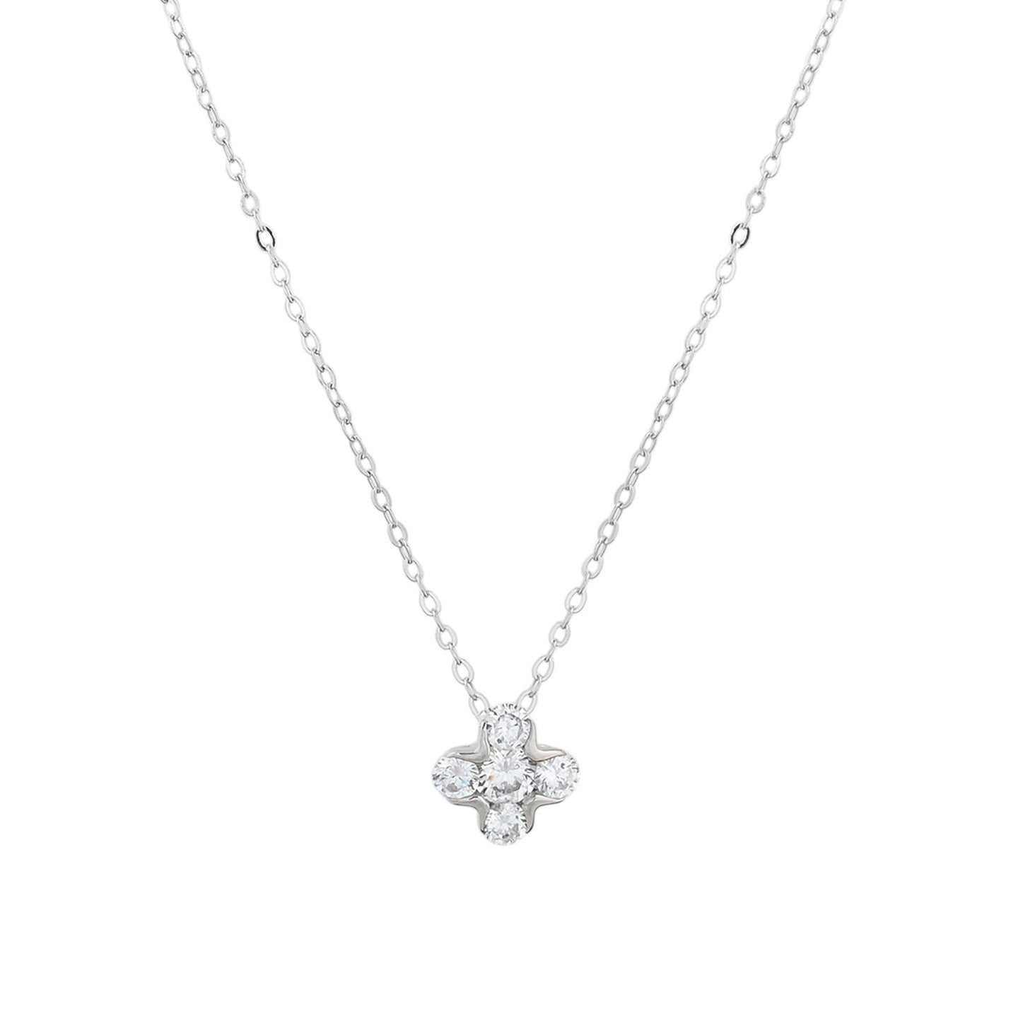 Collana Luxury con trifoglio e brillanti - S925