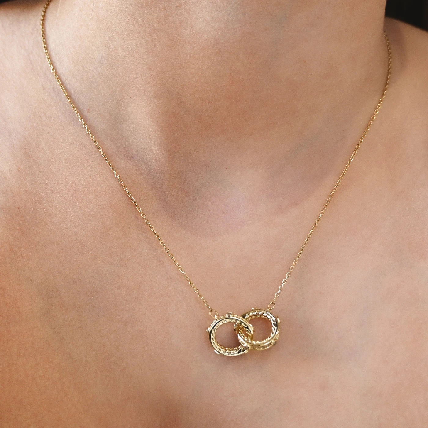 Collana semi preziose cerchi - Placcato in oro