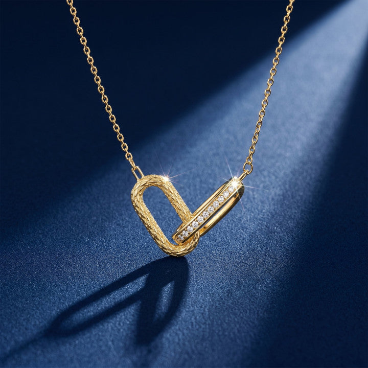 Collana semi preziose links intrecciate Amàr -placcatura in oro