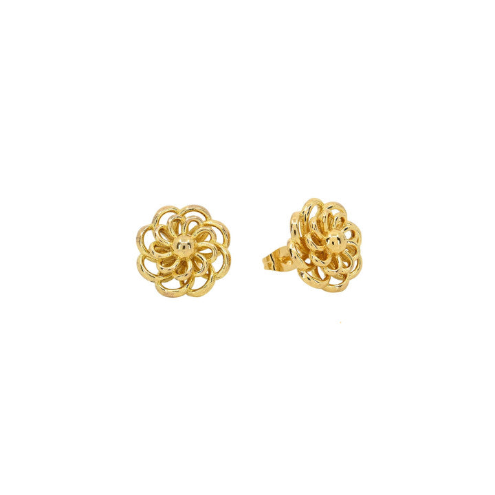 Orecchini Encantos fiore 10MM -Placcatura in oro