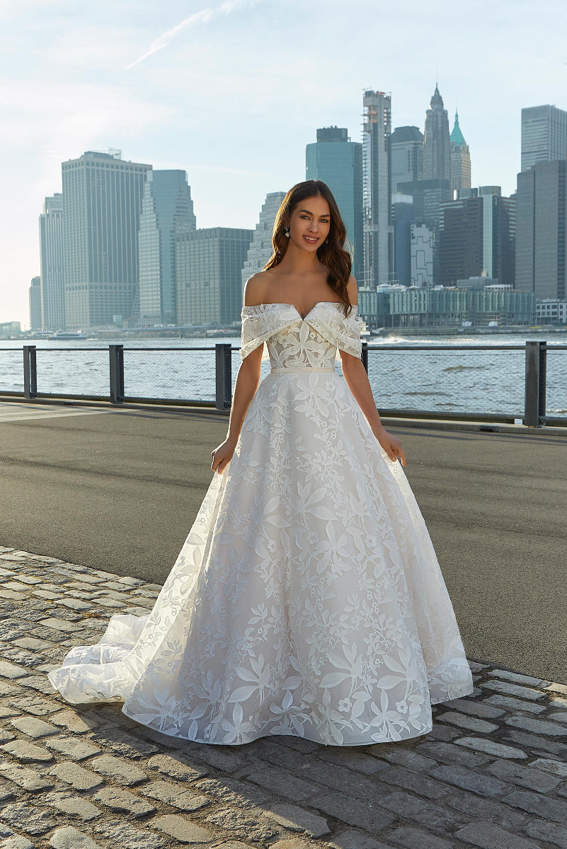 Shiloh Wedding Dress: Floral Embroidery and Sparkling Tulle