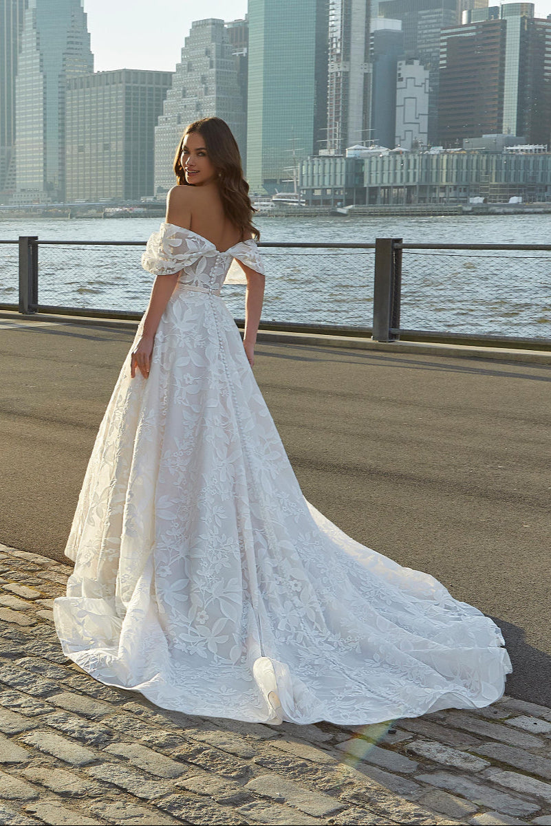 Shiloh Wedding Dress: Floral Embroidery and Sparkling Tulle