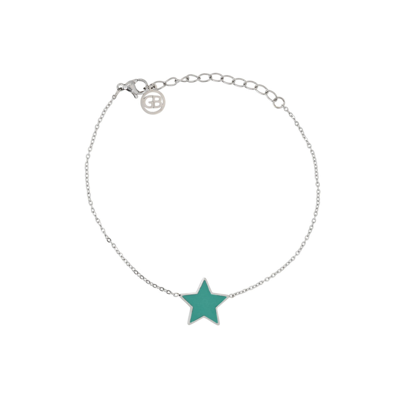 Bracciale in acciaio stella verde