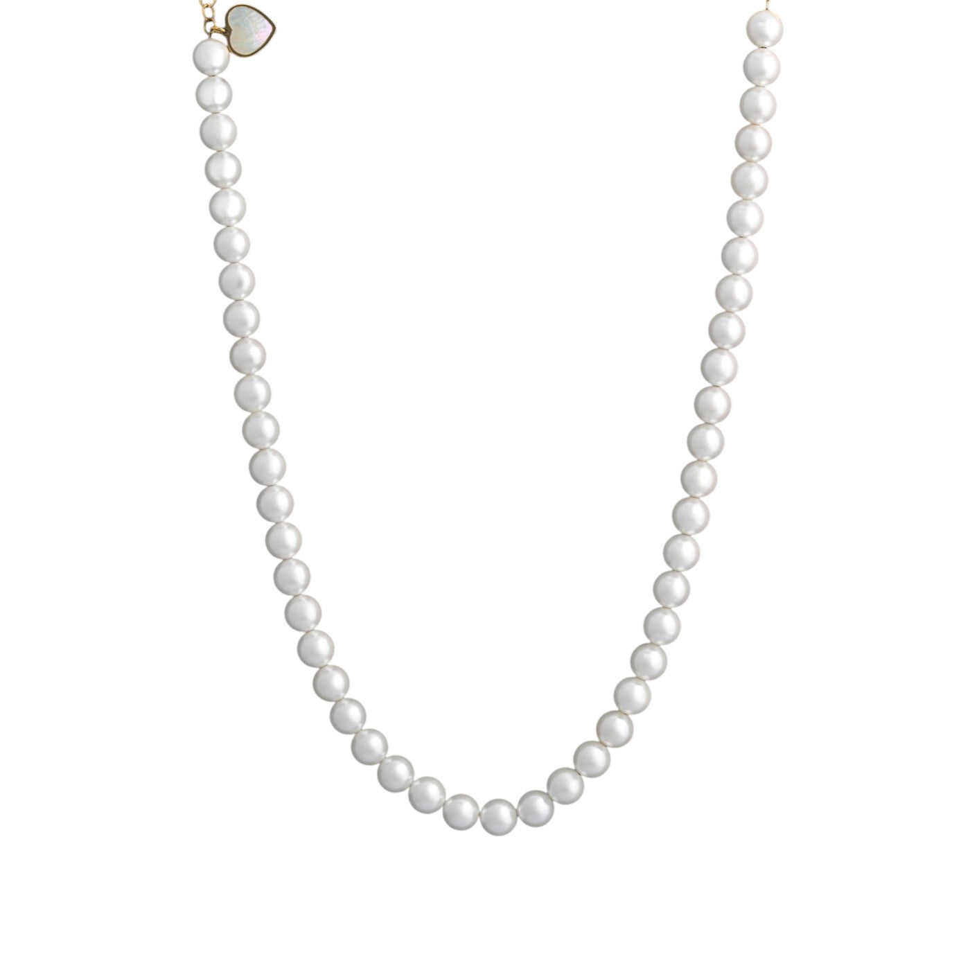 Collana cuore in acciaio con madreperla