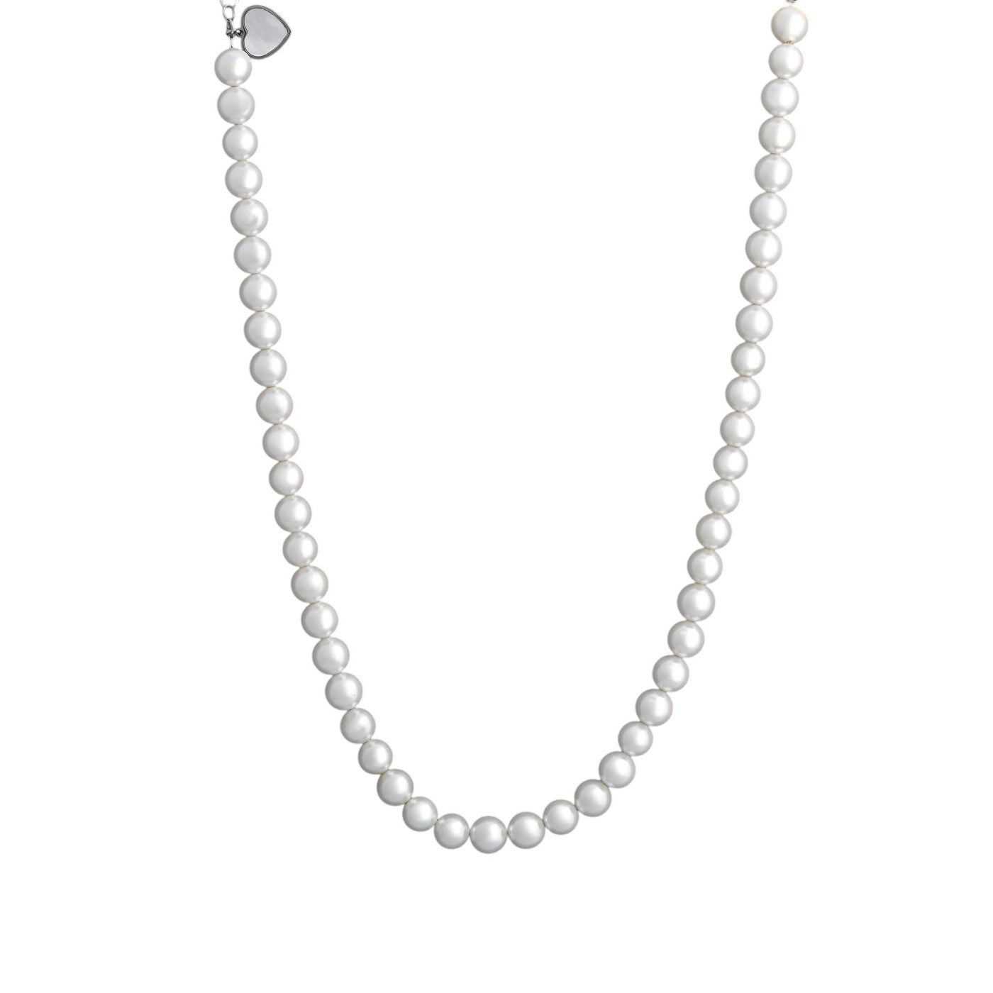 Collana cuore in acciaio con madreperla