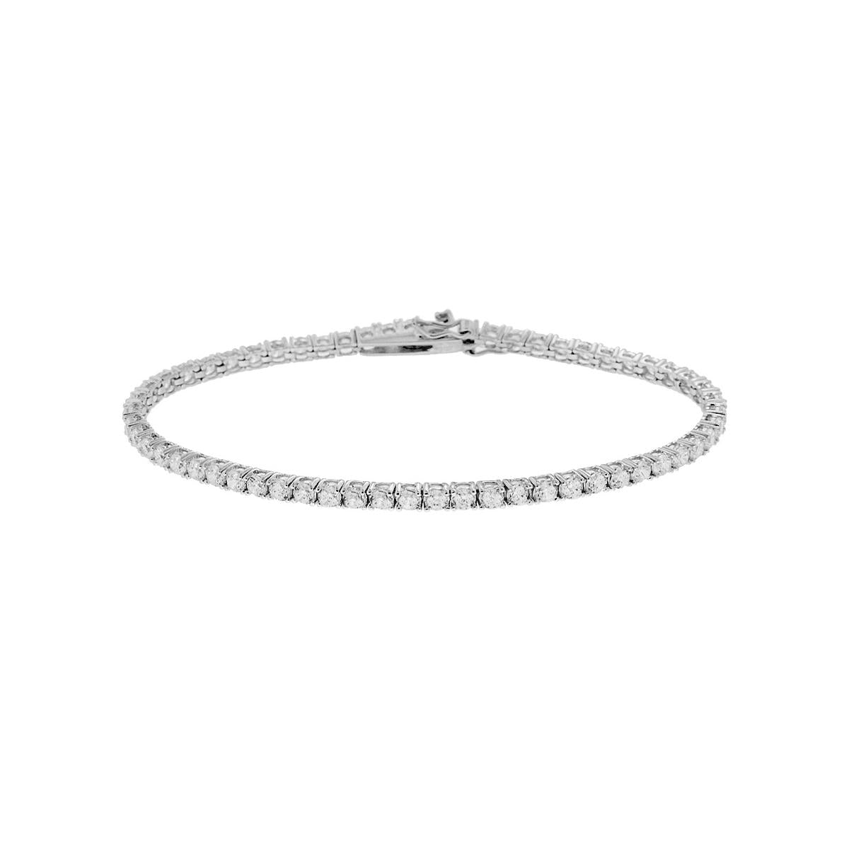 Bracciale Tennis 17cm con Zirconi 3mm- Argento 925