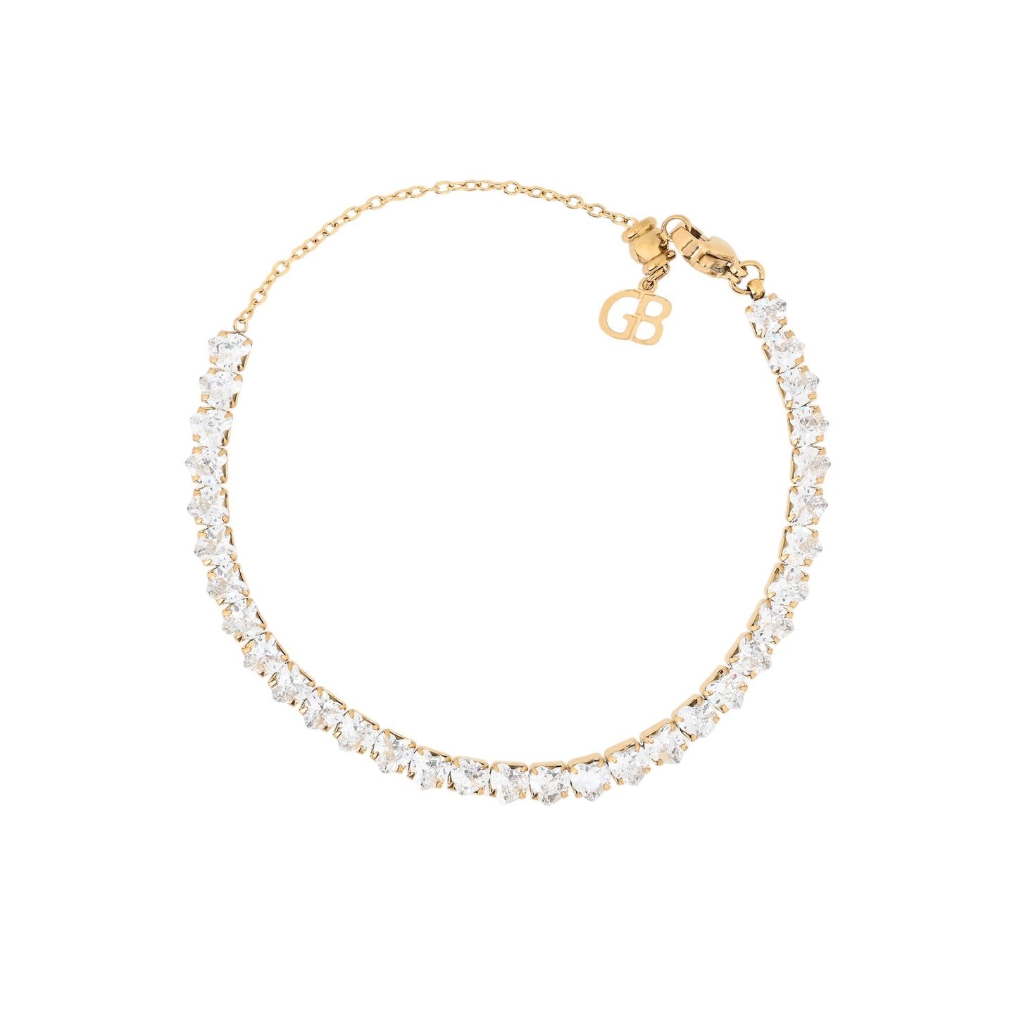 Bracciale rivière in acciaio cuori