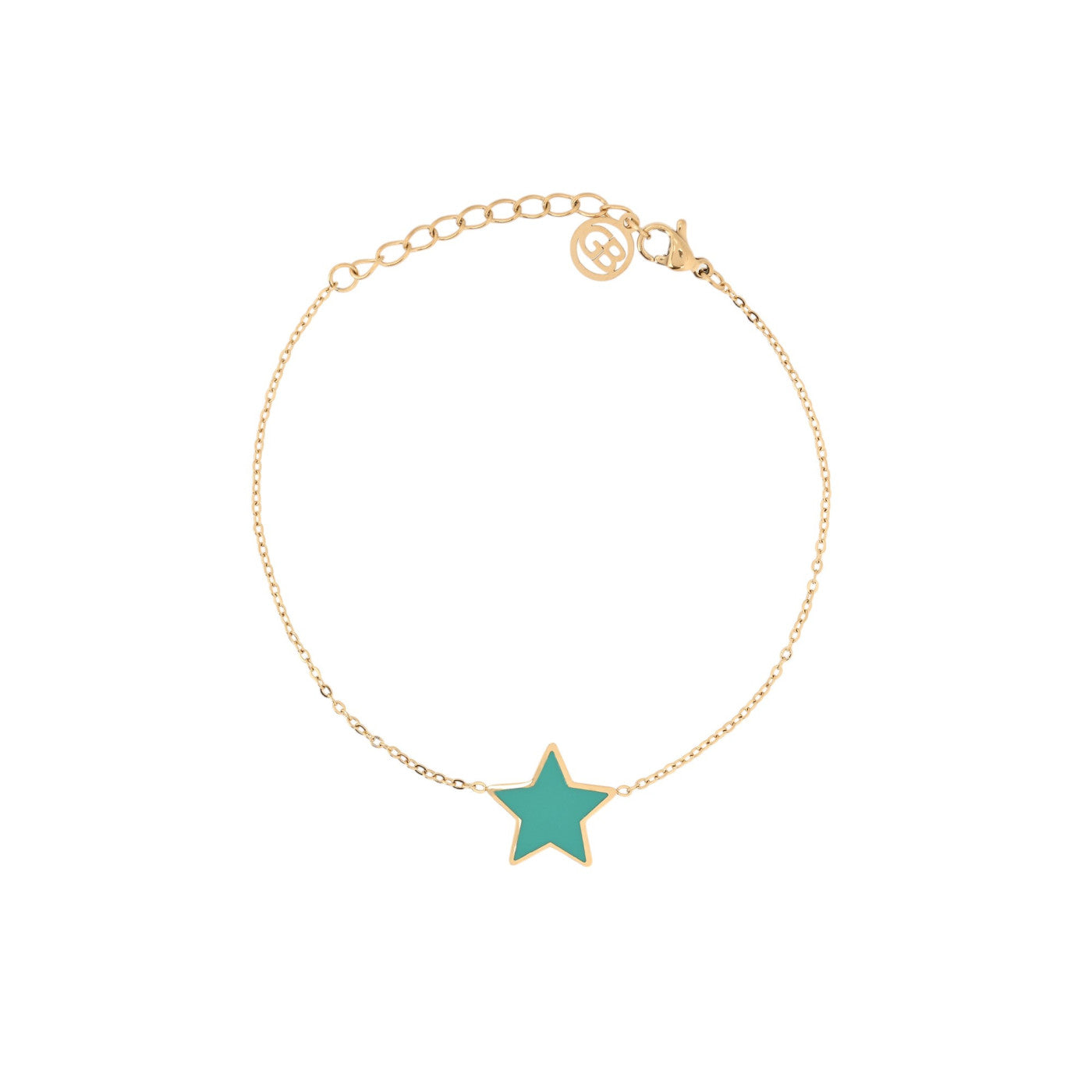 Bracciale in acciaio stella verde