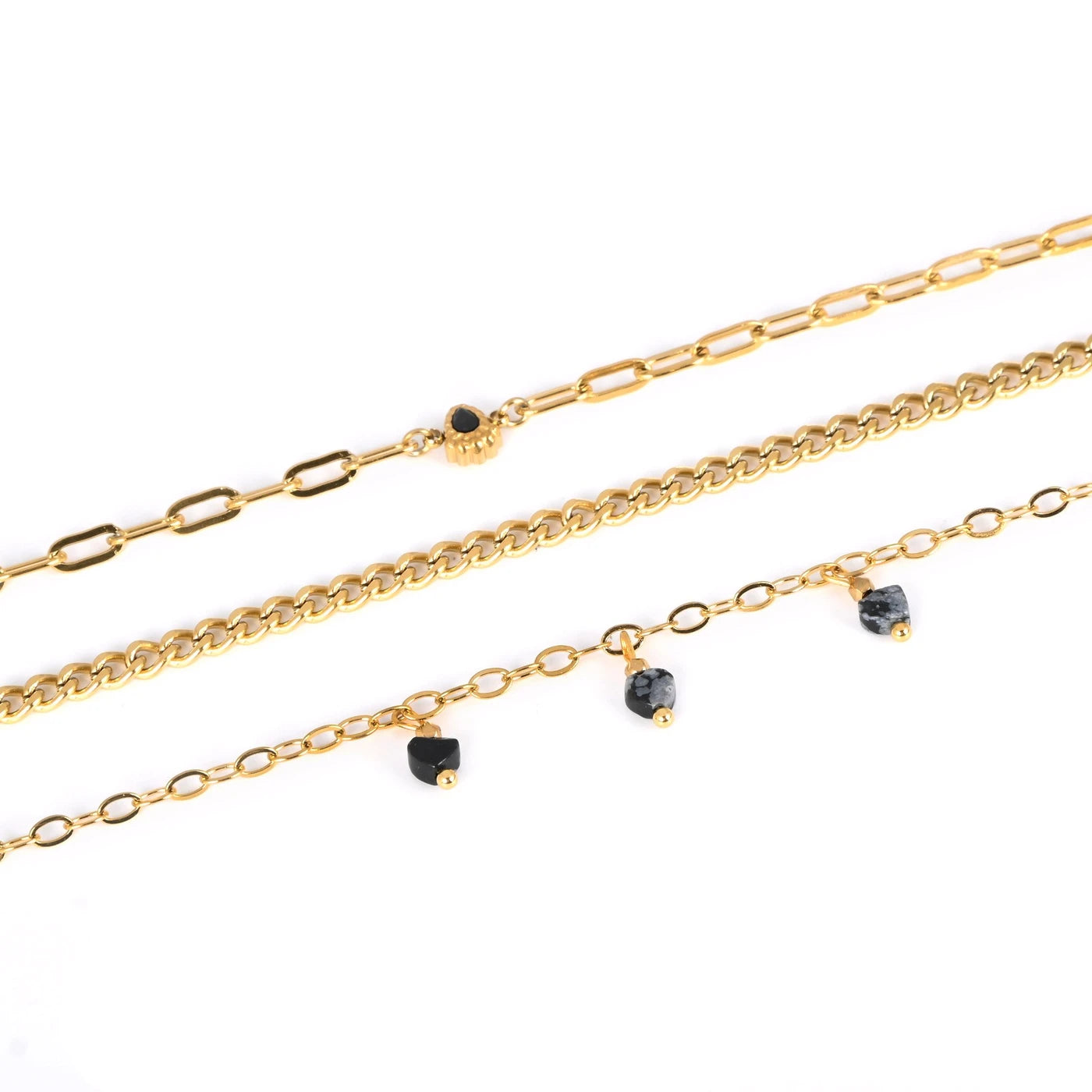 Set bracciali acciaio ovale nero