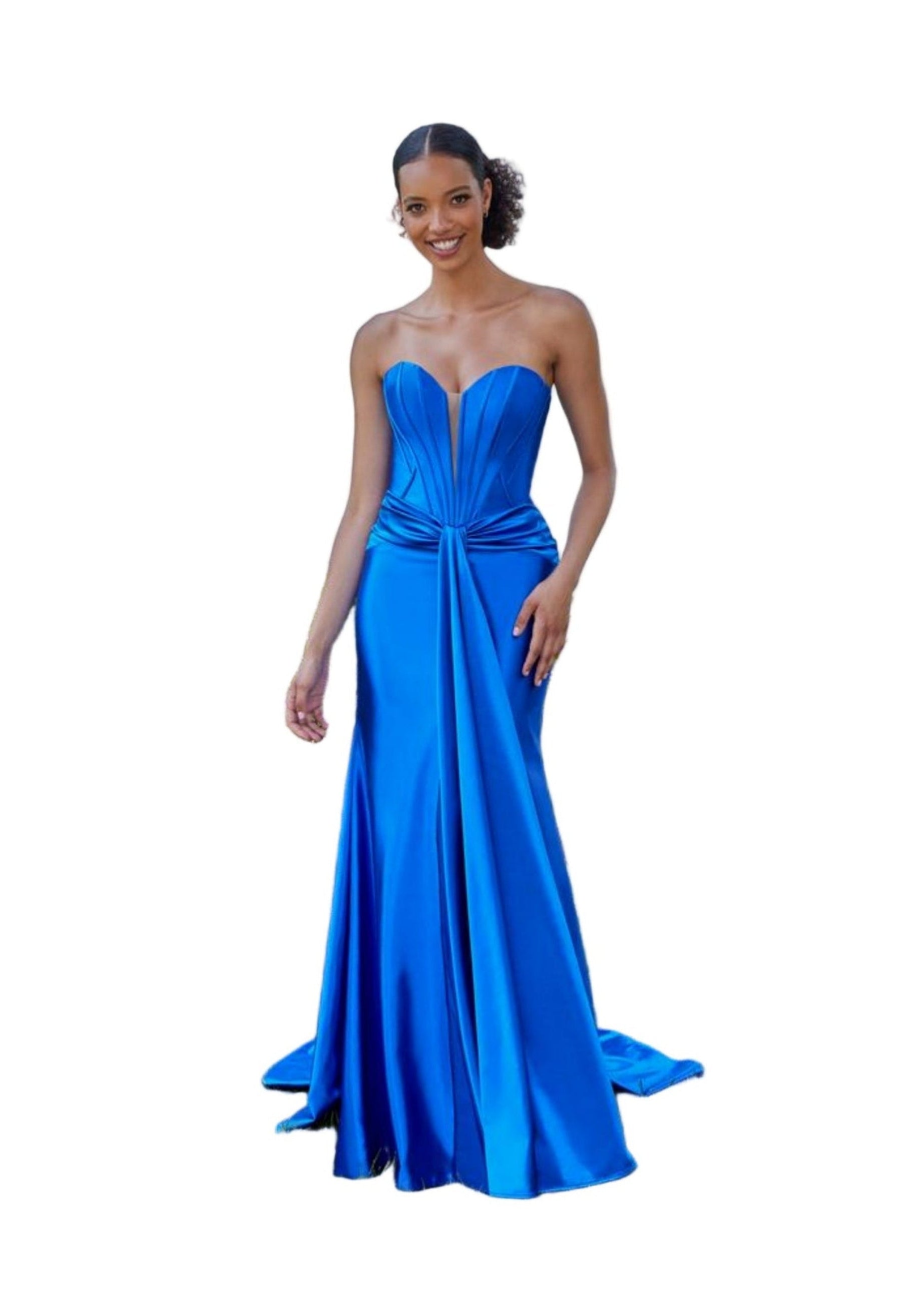 Chiffon Corset Prom Dress with Detachable Sleeves
