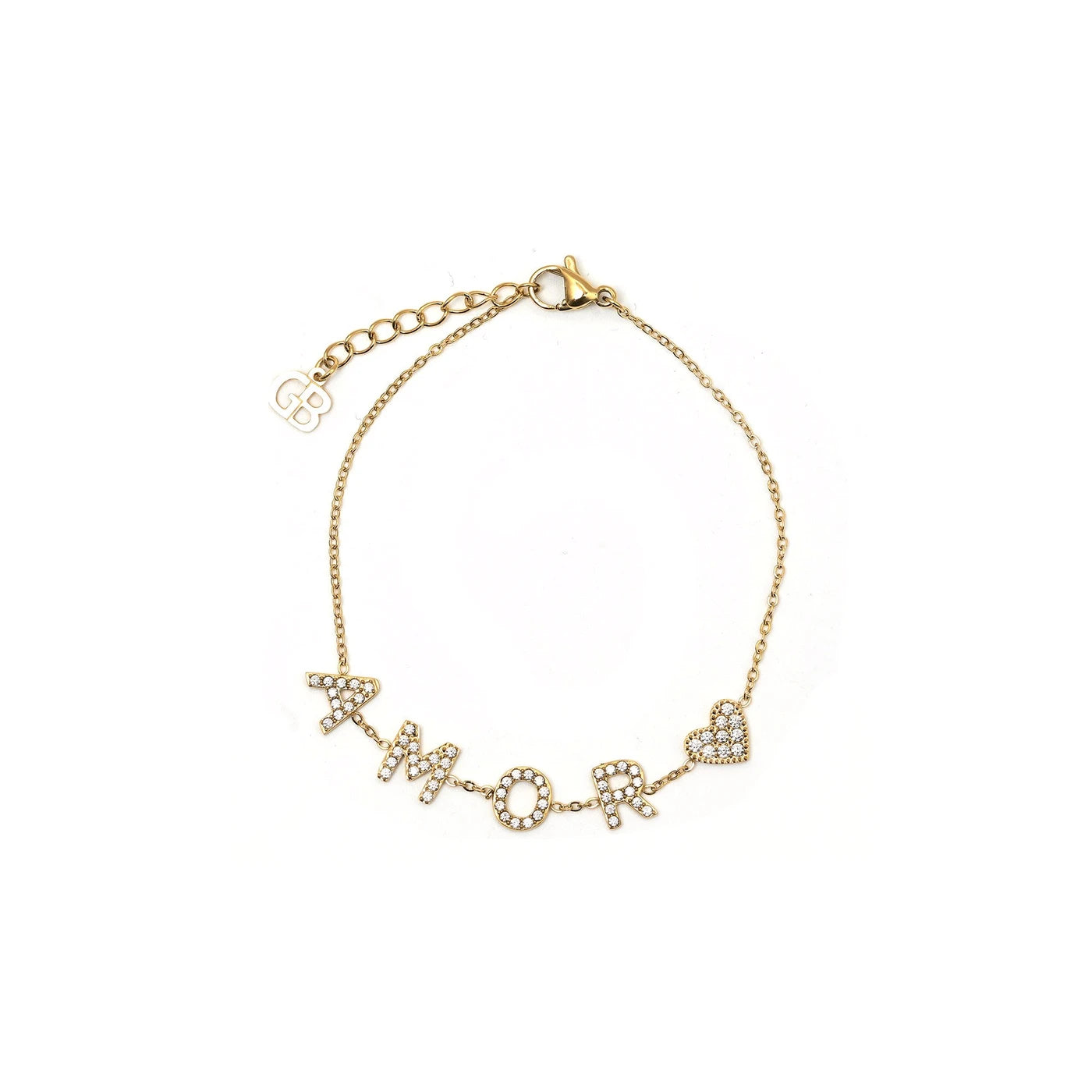 Bracciale acciaio cuore e amor