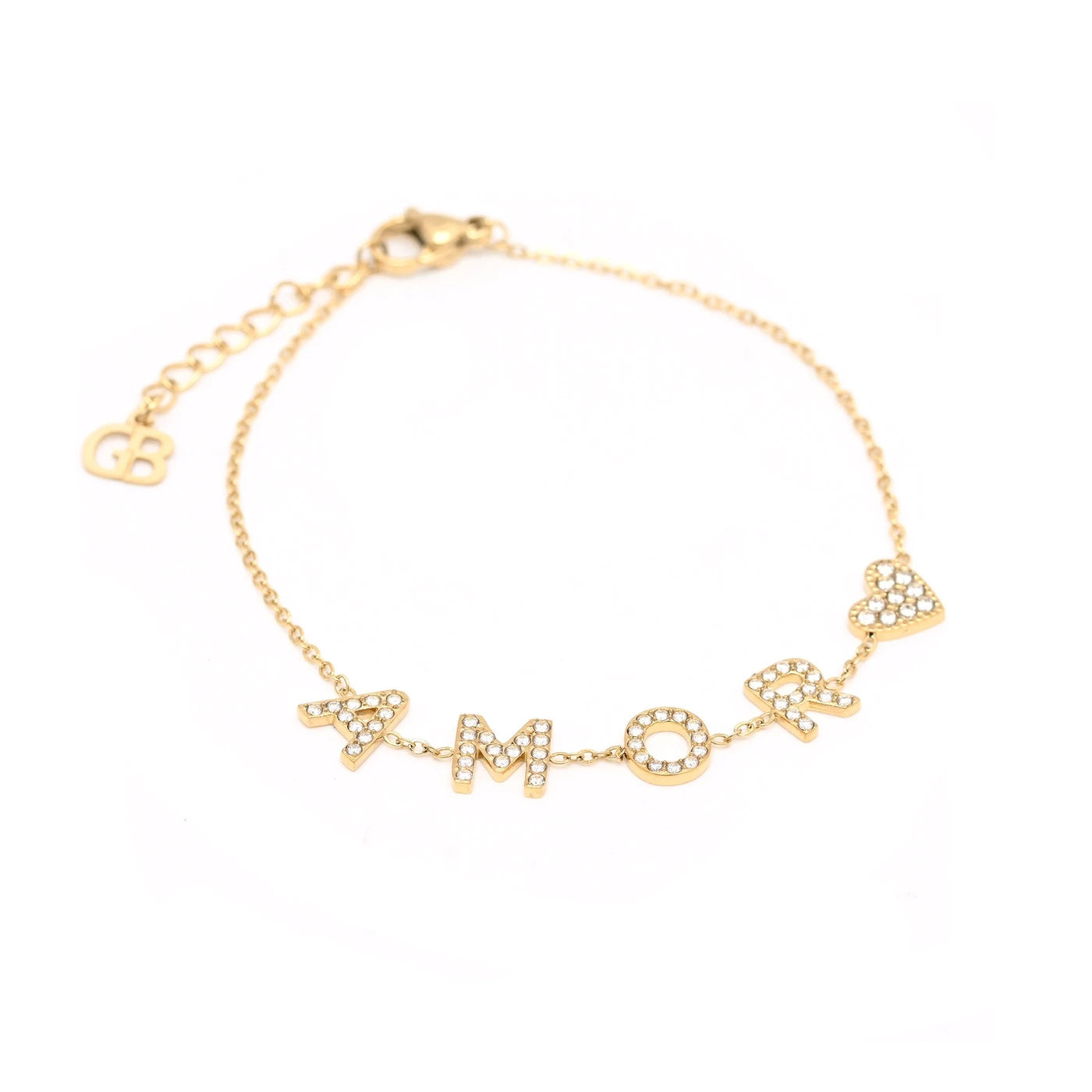 Bracciale acciaio cuore e amor