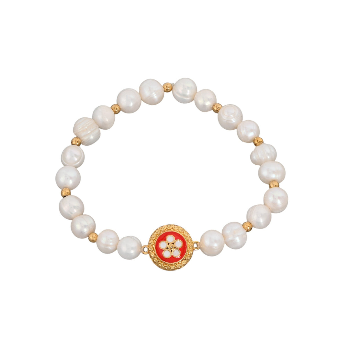 Bracciale Encantos Portugal con perle e caramujo - Placcato in oro