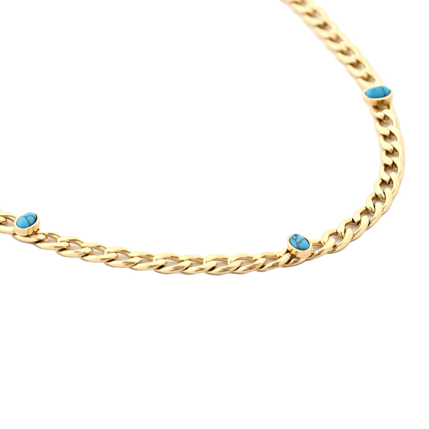Collana in acciaio con pietre blu