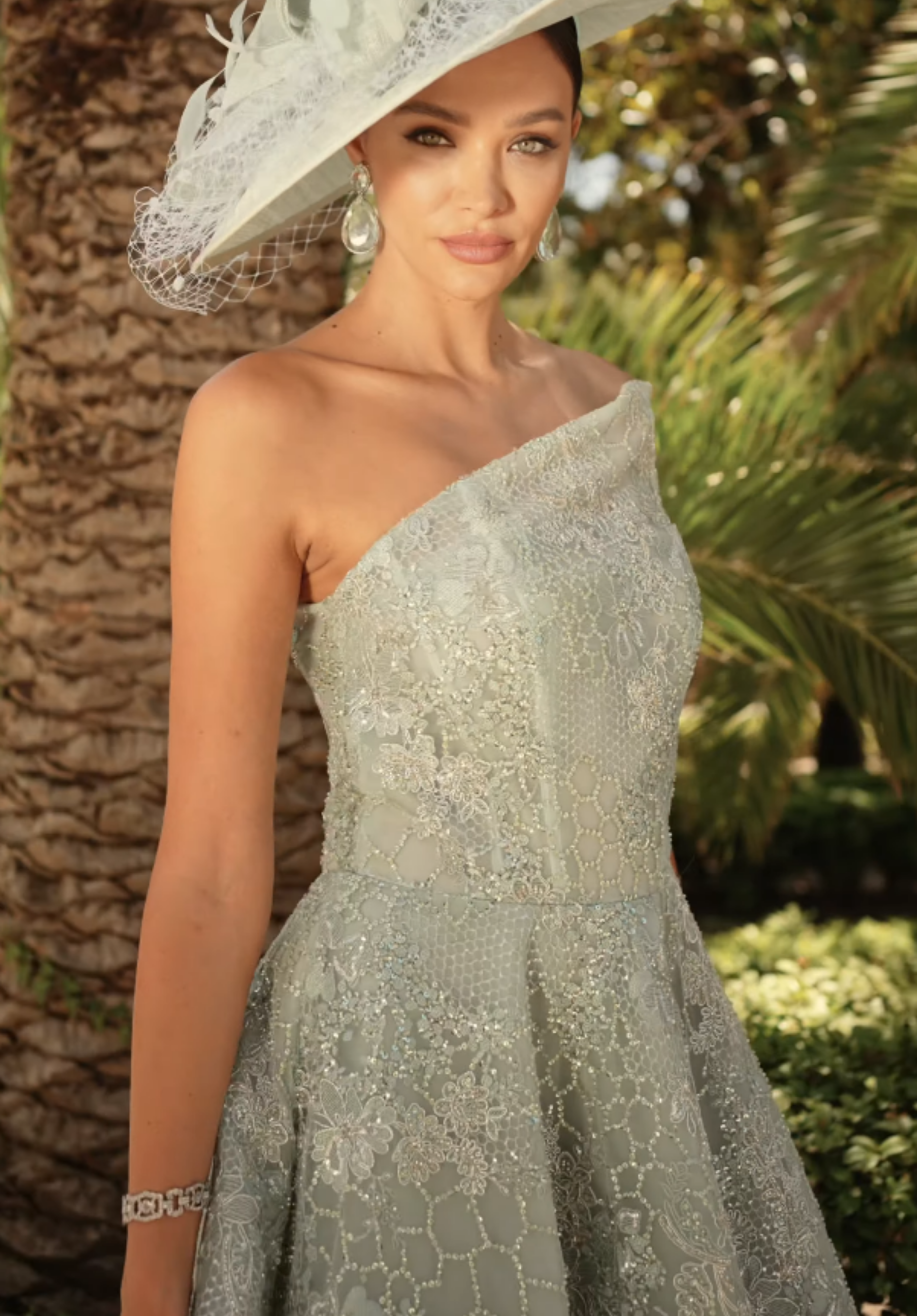 Chiffon Corset Prom Dress with Detachable Sleeves