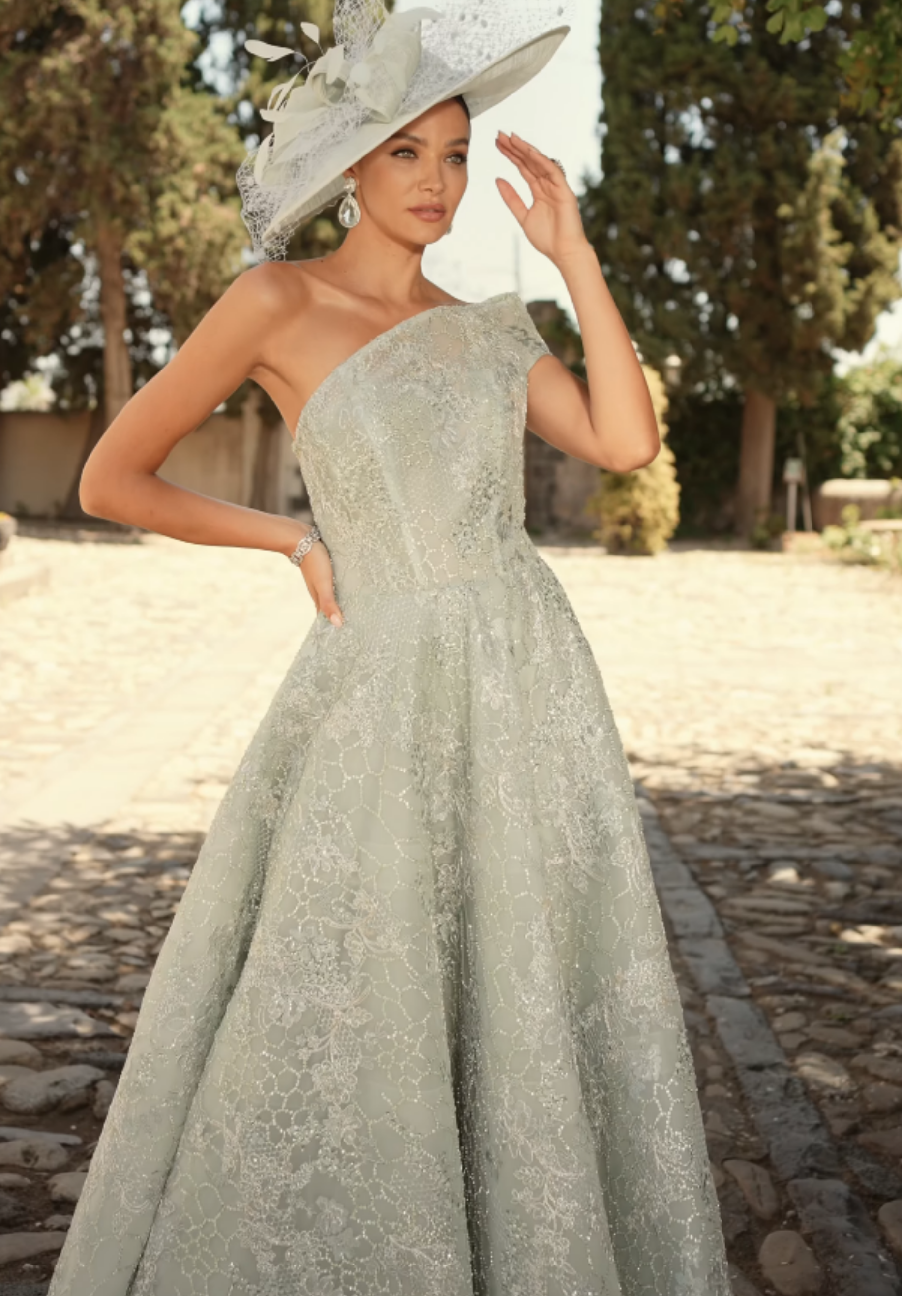 Chiffon Corset Prom Dress with Detachable Sleeves