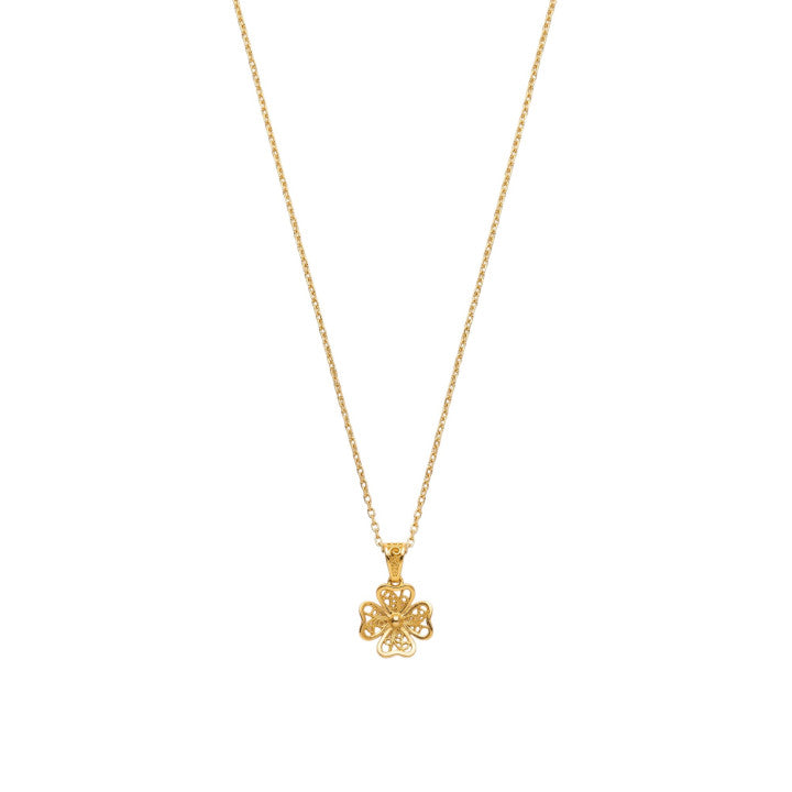 Collana Charm Quadrifoglio Mini -placcata in oro