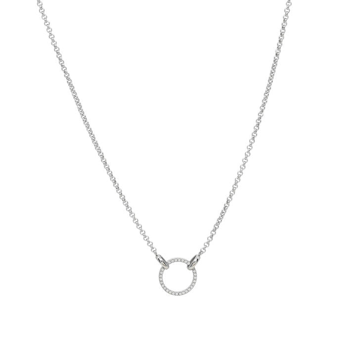 Collana Delicate Cerchio e zirconi - Acciaio Inossidabile