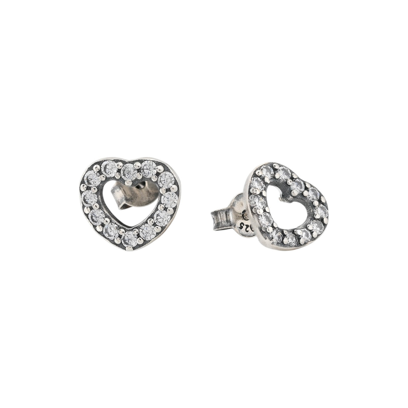Orecchini spillo Luxury cuore e zirconi - S925