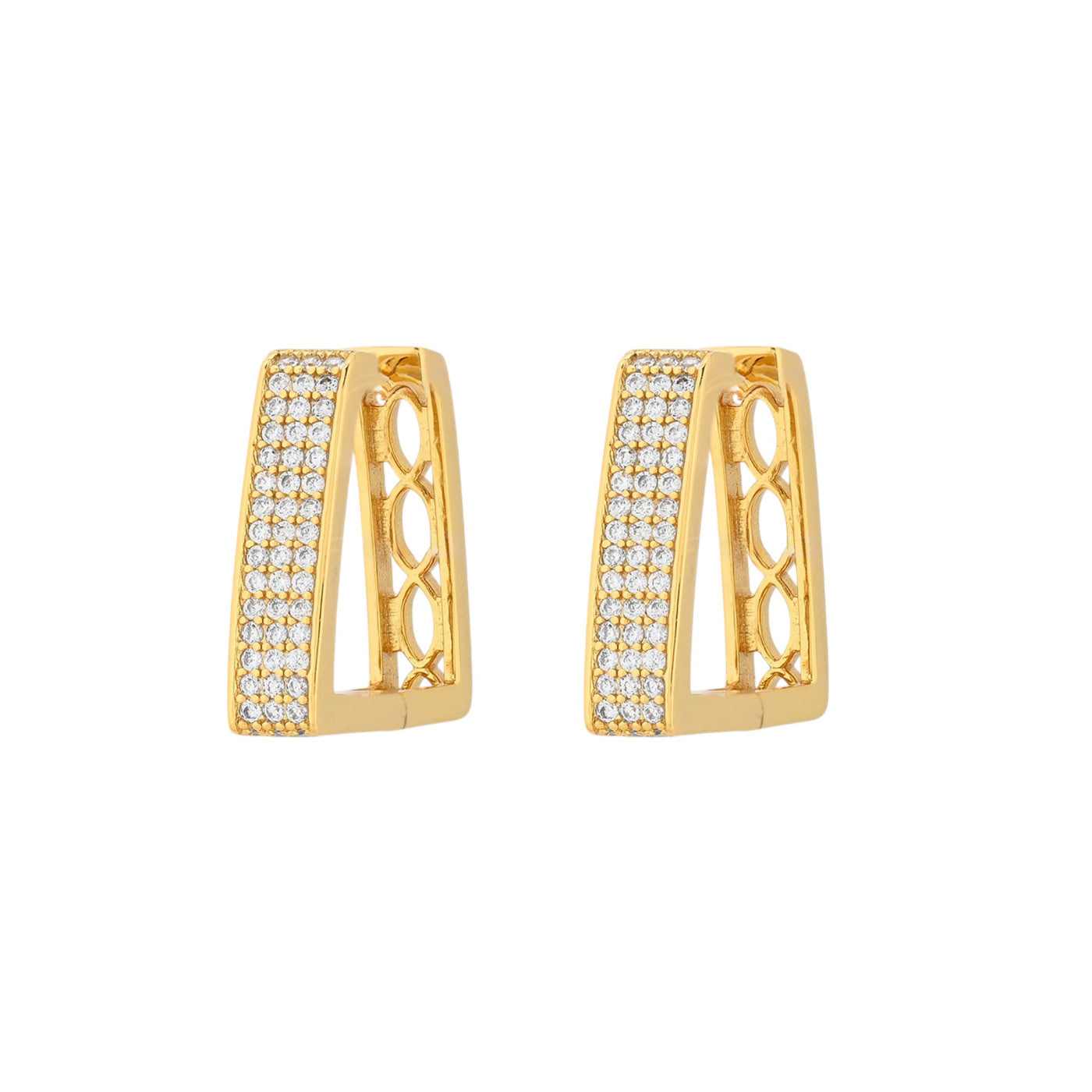 Orecchini BeLove quadrati con brillanti - Placcato in oro