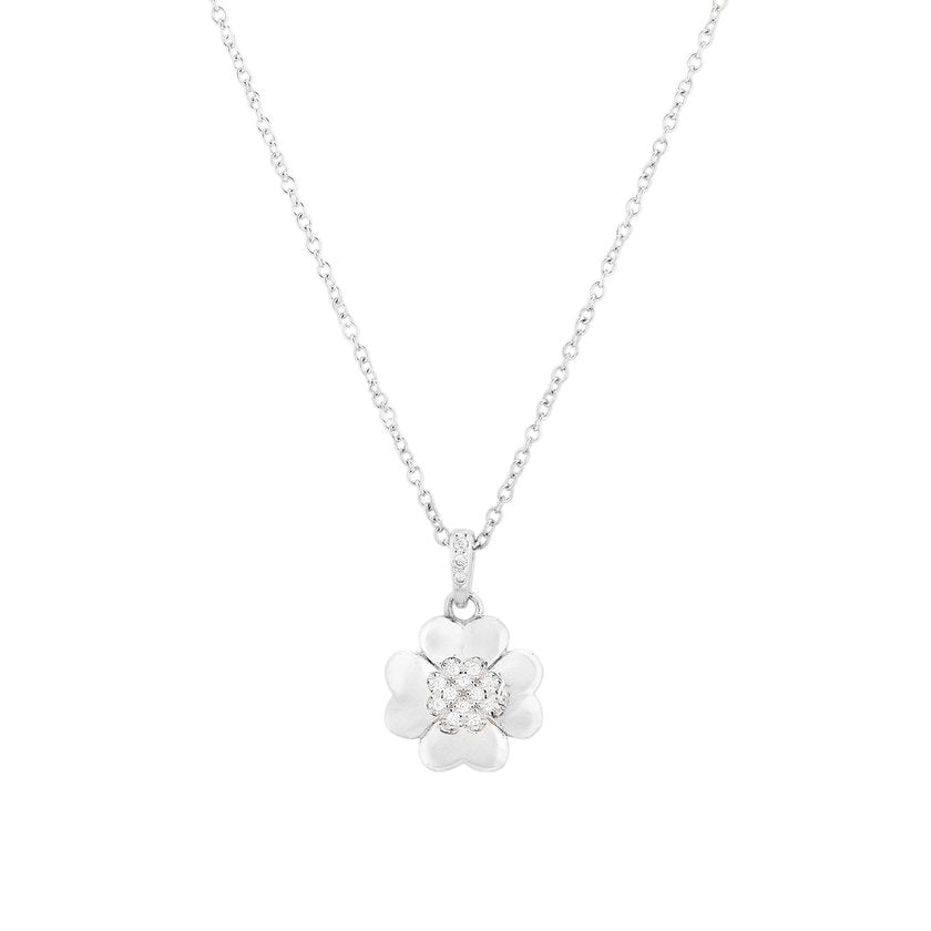 Collana Luxury trifoglio con zirconi - s925