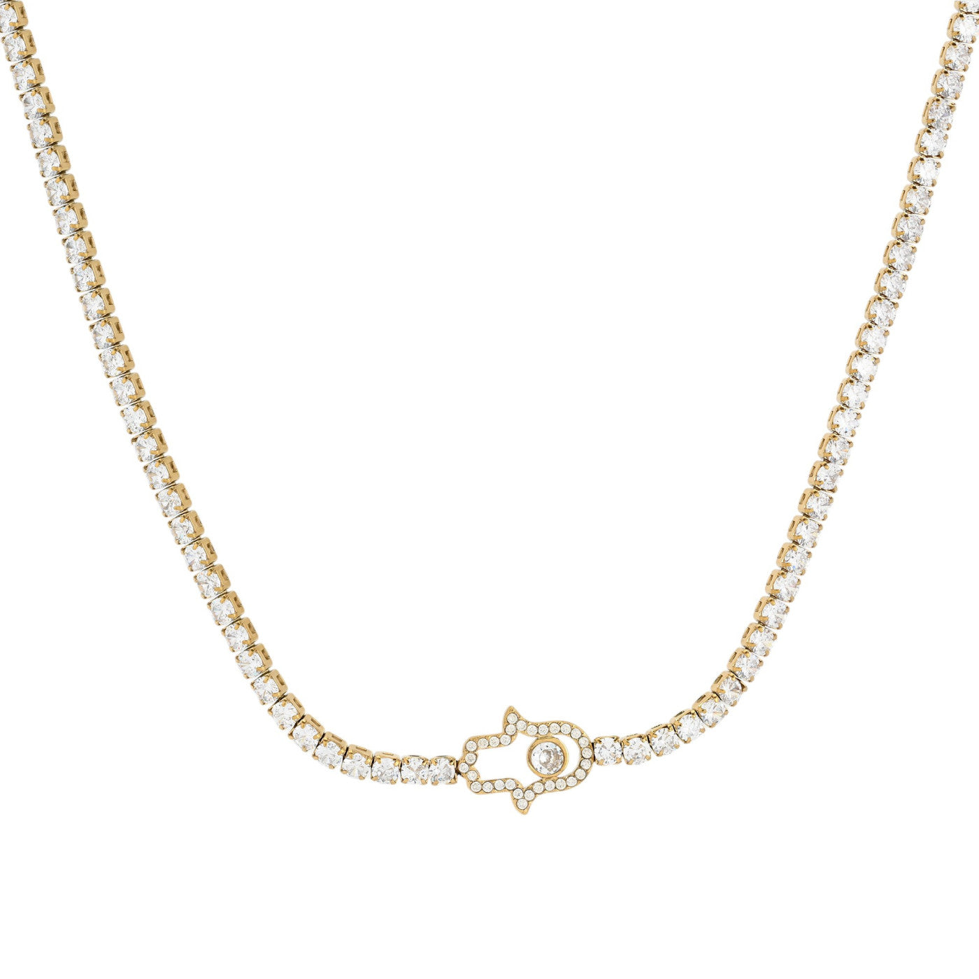 Collana rivière in acciaio e zirconi