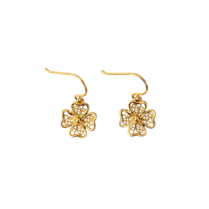 Orecchini Encantos Trifoglio Mini -Placcatura in oro