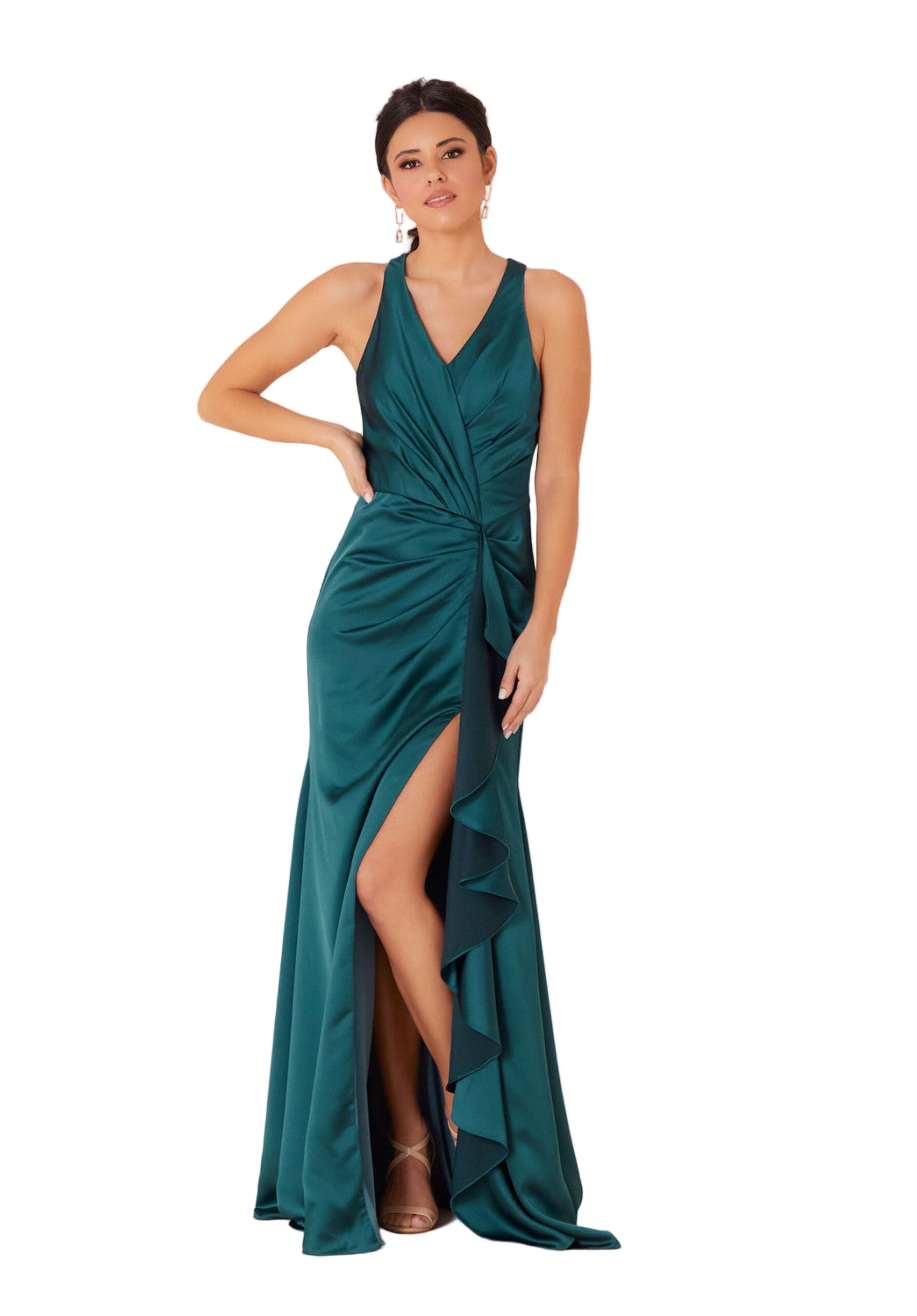 Chiffon Corset Prom Dress with Detachable Sleeves