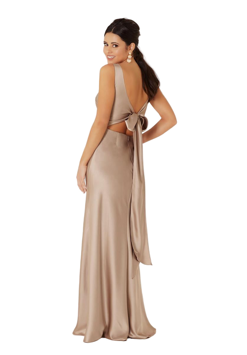 Chiffon Corset Prom Dress with Detachable Sleeves