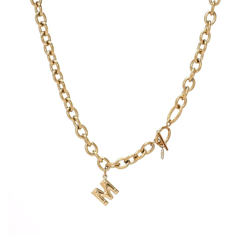 Collana con lettera M - Acciaio Inossidabile